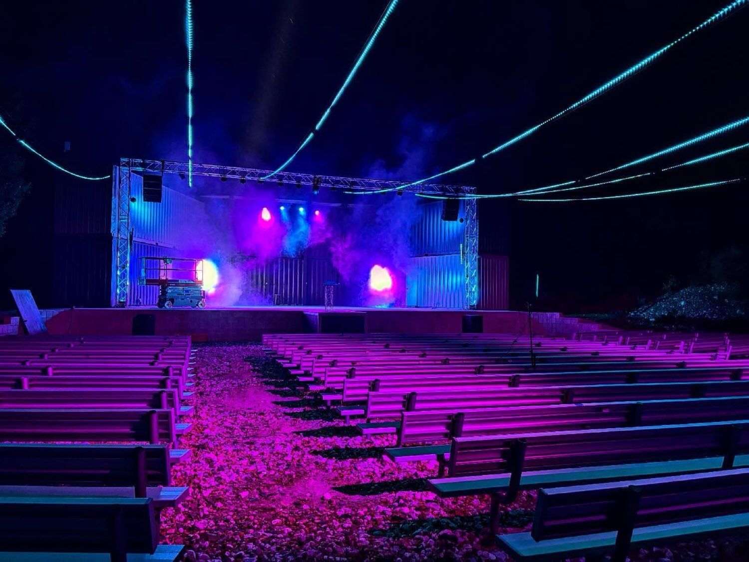 Large venue with projection and lighting