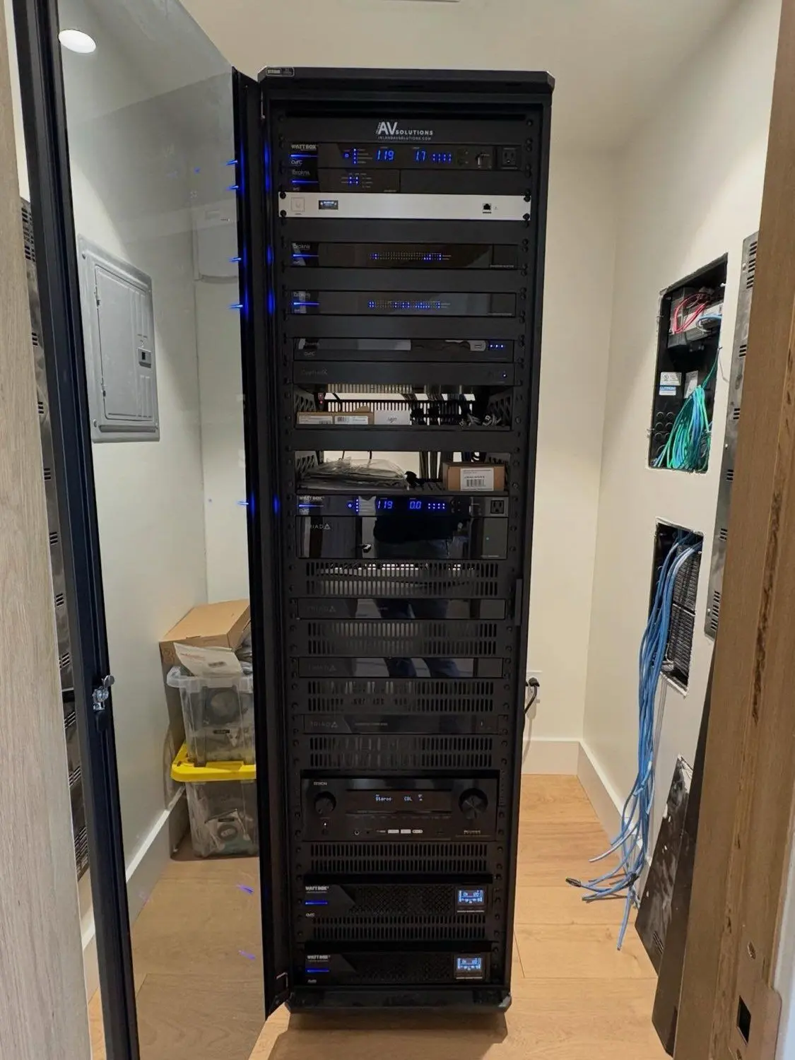 Residential Control4 automation and AV rack