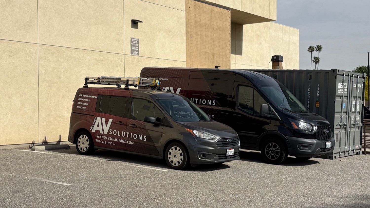 Inland AV Solutions service vehicles